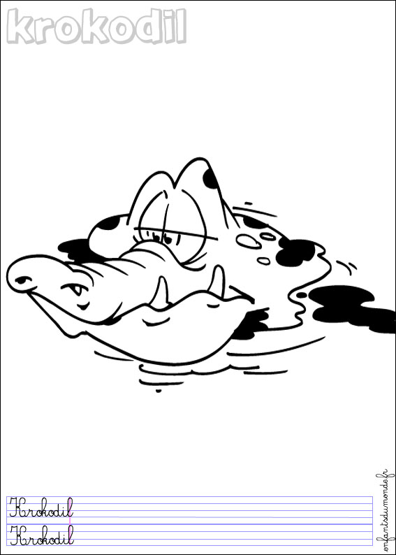 coloriage crocodile 3
